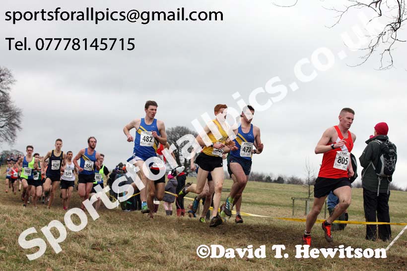 Senior men, 2018 Northern Cross Country Champs., Harewood House, Leeds. Photo: David T. Hewitson/Sports for All Pics
